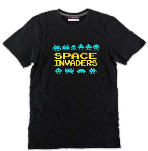 Tshirt nera space invaders - nera,