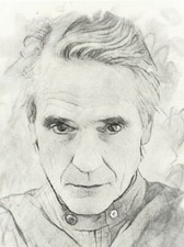 Jeremy Irons  Portrait Actor Original Watercolors & Pencil Card ACEO
