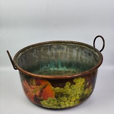 ANTICA PENTOLA ROTONDA IN RAME VINTAGE EPOCA fine 800 OLD COLLEZIONE Decorata!!!