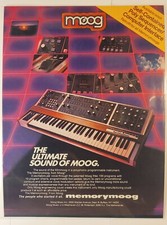 Pubblicità rivista vintage per sintetizzatore MOOG MemoryMoog anni 80