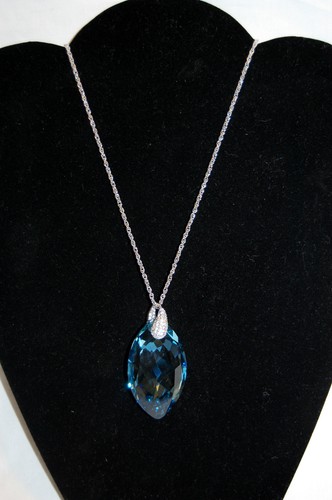 Ciondolo acquamarina swarovski - ciondolo,
