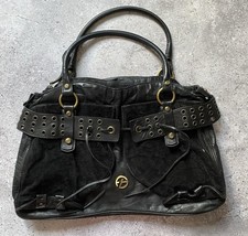 Borsa donna vintage Francesco Biasia in pelle nera autentica Y2K rara