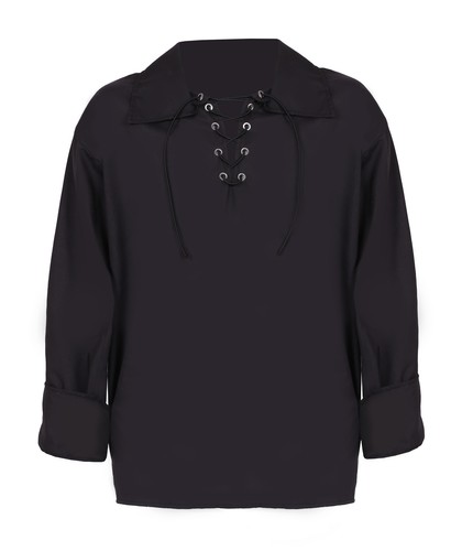 Camicia nera vintage stringata - camicia,