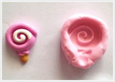 stampo in gomma per fimo cernit lollipop leccalecca 2,5x1,8 cm