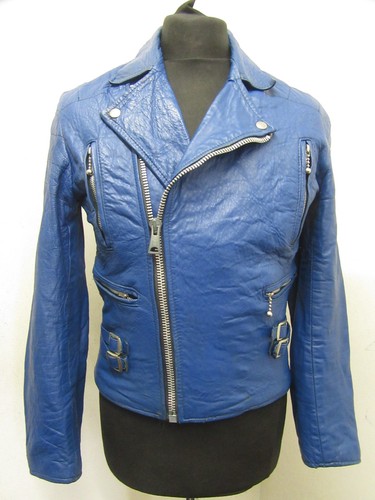 Giacca moto perfecto - pelle, blu