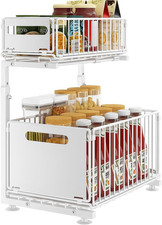 Organizer Sottolavello Cucina Estraibile 2 Livelli Regolabile in Altezza Scorrev