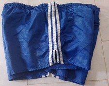 Adidas Shiny Glanz Nylon Short Running Vintage 80 Sprinter Pants Blu D7 Pantalon