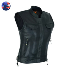 Gilet donna nero biker pelle
