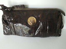 Gucci borsa pochette grande pelle pitone HYSTERIA marrone con dustbag JT01 nuova senza etichette