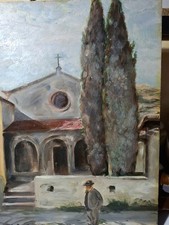 Dipinto olio su tavola Remorini Enzo