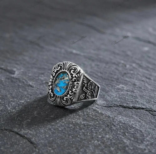 Anello western uomo turchese - anello,