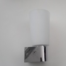 Prandina lampada parete FLOU W5 cromo lucido vetro bianco