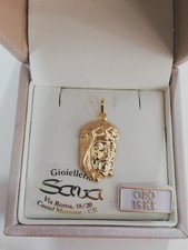 Ciondolo medaglia pendente religiosa  volto Gesù in oro giallo 750 18 kt grande 