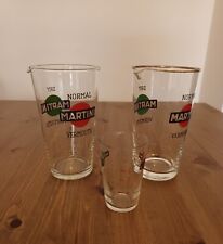 Lotto 3 bicchieri mixer dosatore misurino Martini Vintage Breweriana cocktail 