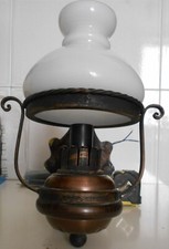 Coppia appliques metallo color rame antico e vetro