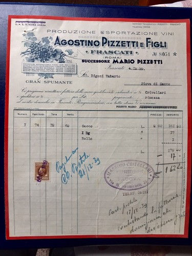 Fattura frascati roma - fattura,