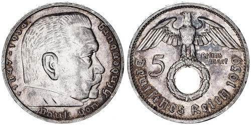 Drittes reich reichsmark - 5,