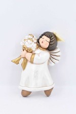 Oggetto Ceramica Thun Angelo Con Fiori Da Appendere 22x14 Cm