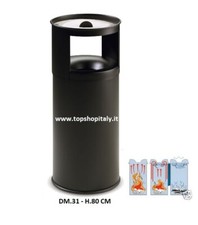 PATTUMIERA GETTACARTE POSACENERE AUTOESTINGUENTE NERO LT.40 DM.31x80H 9 2022