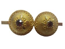 ? SPILLA BOTTONE COSTUME SARDO IN FILIGRANA ARGENTO  GRANATA DONNA RAGAZZA