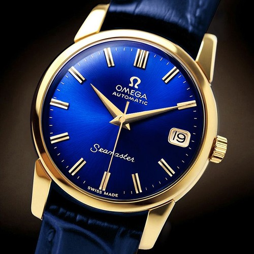 Omega seamaster blue dial 18k - omega,