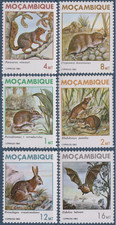 Mozambico 1983 roditori, scoiattolo, pipistrello, lepre, ratto talpa nudo, piccoli animali, MNH