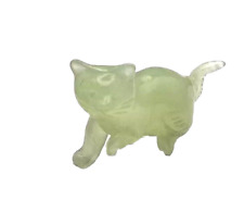 ARTE ORIENTALE STATUINA COLLEZIONE GATTO IN GIADA NATURALE