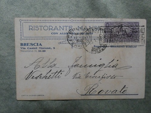 Cartolina ristorante mansione - cartolina,