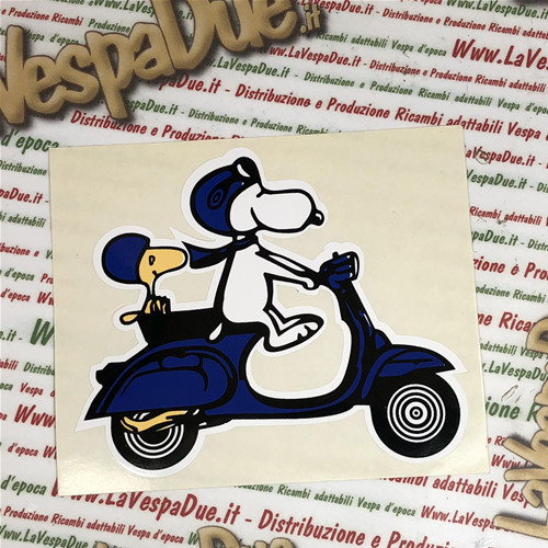 Adesivo blu snoopy in - ", vespa