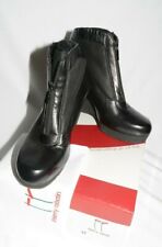 THIERRY RABOTIN Stivaletto Donna Pelle Nero Zeppa Pelo Lungo Caldo Alpi N. 37