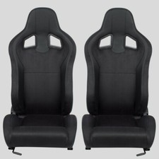 Coppia Sedili sportivi avvolgentI auto pelle alcantara nero N790 REPLICA RECARO