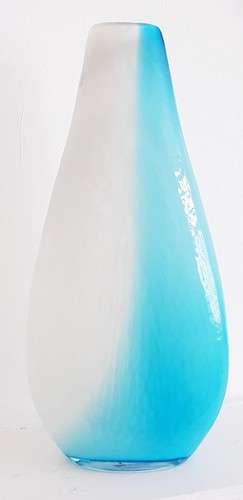 Vaso ovale vetro turchese - in,