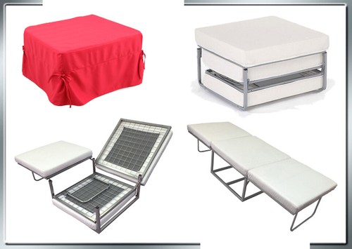 Pouf letto rosso pouff - pouf,