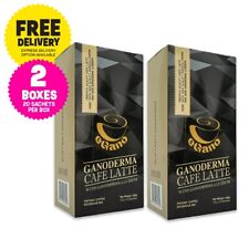 2x Scatole eGano Premium Caffè Ganoderma Caffè Latte Ganoderma 20 Bustine per Scatola