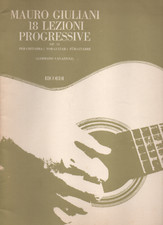 GIULIANI MAURO: 18 LEZIONI PROGRESSIVE OP.51 PER CHITARRA RICORDI