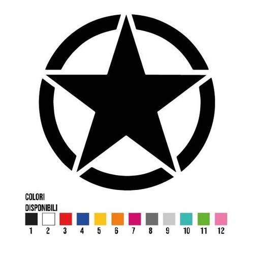 Adesivo stella army casco - stella,