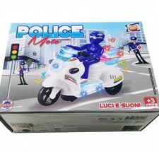 MOTO MOTOCICLETTA POLIZIOTTO CON LED LUCI SUONI PILOTA POLICE SPEED GIOCO BIMBO