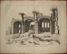 Stampa antica Basilica Massenzio Costantino Blaeu Mortier Roma old print 1704 