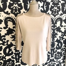 ZARA Cardigan Maglia Rosa chiaro con Strass Cristallo Donna tg.M