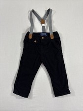 Pantaloni eleganti Mayoral neri in velluto a coste con bretelle foderati ragazzo 12 M pantaloni preppy