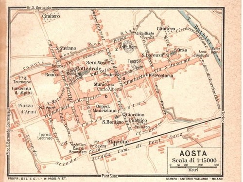 Carta geografica antica - , aosta