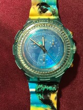 Orologio da polso SWATCH Aqua Chrono MARK SPITZ (SBZ103)-NUOVO/NOS-Olympic Special USA