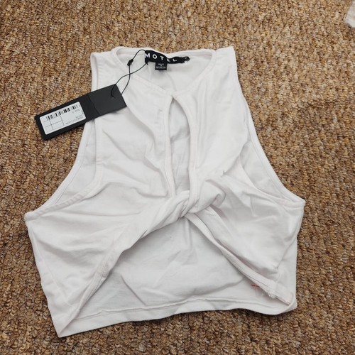 Tank bianco twist - , crop