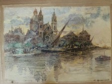 Giuseppe Aprea (1876-1946) Coppia di pastelli su cartoncino cm. 23,5x33