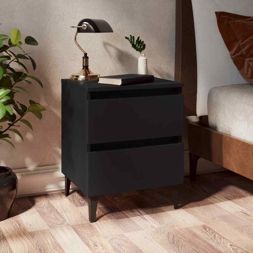 Vidaxl comodino nero 40x35x50 - comodino,