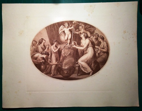 Stampa antica ovale - antica,