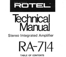 ROTEL RA-714, RA-913 Schematic Diagram Service Manual Schaltplan Techniques