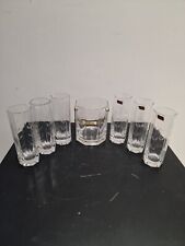 Cestello Portaghiaccio + 6 Bicchieri Cristallo ART VE.RE. Decori A Mano Anni 50