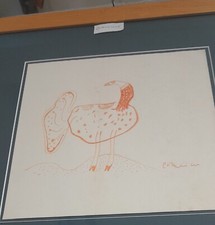 Guillaume Corneille (1922-2010), disegno a pennarello su catalogo Room 422...