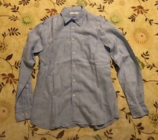 CAMICIA UNIQLO CELESTE TAGLIA M 100% LINO